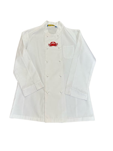 Embroidered Crab Chefs Jacket XS White (34”)