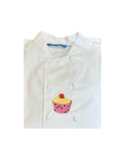 Load image into Gallery viewer, Embroidered Cupcake Design Bakers Jacket Large 44”