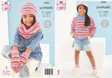 Load image into Gallery viewer, King Cole Knitting Pattern Kids Sweater, Hat, Snood & Mitts (6250)