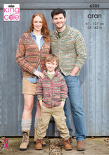 Load image into Gallery viewer, King Cole Aran Knitting Pattern Adult & Kids Cardigans (6305)