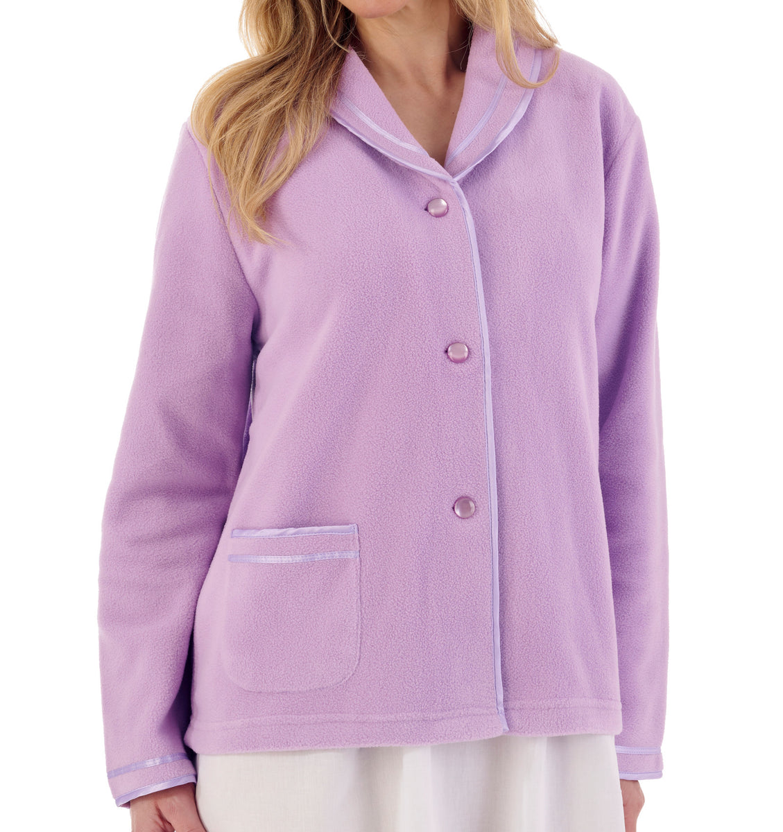 Button Sleep Bed Jacket Pink Ladies Sleep Jackets Slenderella