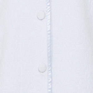 Slenderella Ladies Button Up Floral Mock Quilt Bed Jacket (Blue or Pink)