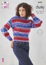 Load image into Gallery viewer, King Cole Knitting Pattern for Women’s Chunky Sweater & Slipover (6203)