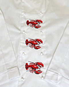 Embroidered Lobster Design Chefs Jacket Large 44”
