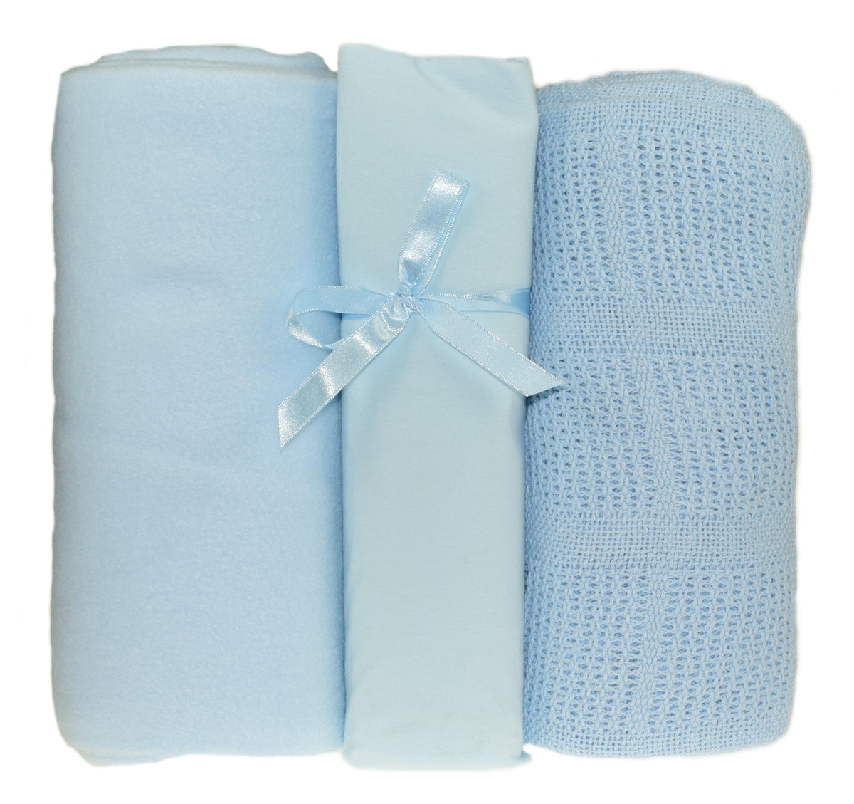 3 Piece Cot Bed Starter Set Blankets & Fitted Sheet (Various Colours) Classic Home Store