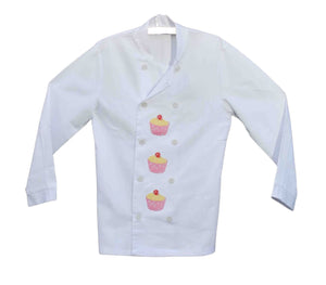 Embroidered Cupcake Design Chef Baker Jacket Extra Small 34.5”
