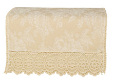 Load image into Gallery viewer, Jacquard Macrame Square Arm Caps or Chair Back with Floral Lace Trim (Cream)
