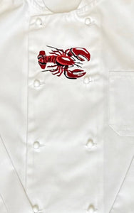 Embroidered Lobster Chefs Jacket XS White (34”)