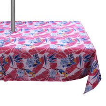 Load image into Gallery viewer, Parrot Tablecloth with Zip &amp; Parasol Hole (Pink or Turquoise)