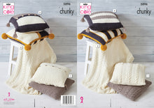 Load image into Gallery viewer, King Cole Chunky Knitting Pattern - Throw & Cushion Covers (5896)