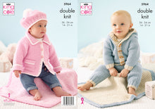 Load image into Gallery viewer, King Cole DK Knitting Pattern - Baby Jackets Leggings Blanket & Hat (5964)
