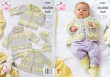 Load image into Gallery viewer, King Cole DK Knitting Pattern - Baby Matinee Jacket Overtop & Bootees (6034)