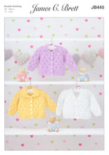 Load image into Gallery viewer, James Brett DK Knitting Pattern - Baby Cardigans (JB445)