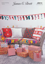 Load image into Gallery viewer, James Brett DK Knitting Pattern - Advent Calendar Socks &amp; Cushions (JB815)