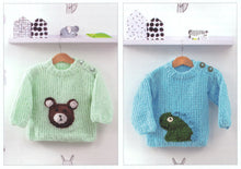 Load image into Gallery viewer, James Brett Chunky Knitting Pattern - Children's Dinosaur or Bear Jumper (JB834)