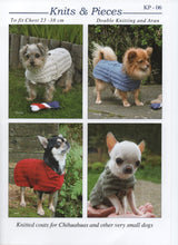 Load image into Gallery viewer, Small Knitted Dog Coats Double Knitting Pattern Knits &amp; Pieces KP-06