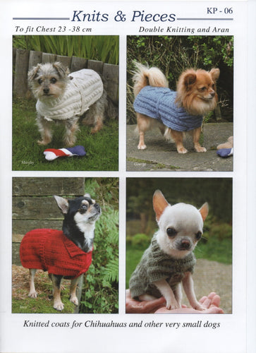 Small Knitted Dog Coats Double Knitting Pattern Knits & Pieces KP-06