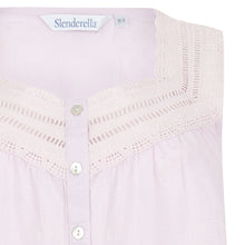 Load image into Gallery viewer, Slenderella Ladies Cotton Dobby Dot Sleeveless Nightie Lilac - UK 10/12