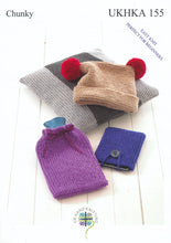 Load image into Gallery viewer, Chunky Knitting Pattern - Hat Cushion Hot Water Bottle Tablet Covers (UKHKA 155)