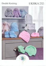 Load image into Gallery viewer, UKHKA 232 Double Knit Knitting Pattern - Baby Hats &amp; Bootees