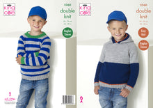 Load image into Gallery viewer, King Cole Double Knitting Pattern - Boys Sweater & Hoodie (5260)