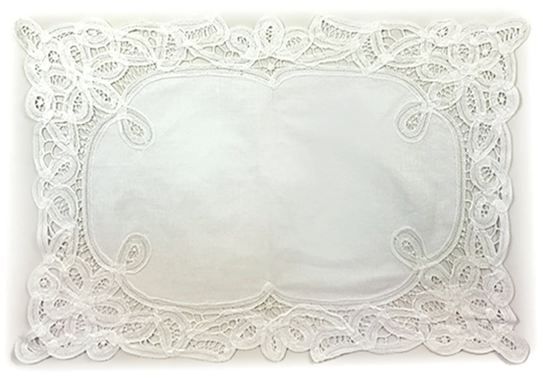 Pair of Batten Lace Traycloths/Runners - 12 x 18 (Oblong or Oval)