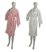 Load image into Gallery viewer, Ladies Floral Shawl Collar Coral Fleece Dressing Gown (Pink or White)