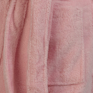 Ladies Floral Shawl Collar Coral Fleece Dressing Gown (Pink or White)