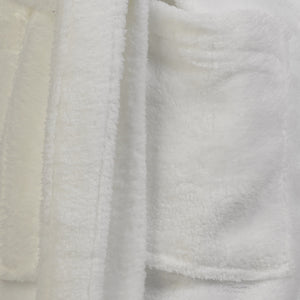 Ladies Floral Shawl Collar Coral Fleece Dressing Gown (Pink or White)