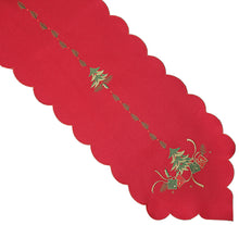 Load image into Gallery viewer, Christmas Tree Embroidery Table Runner with Scalloped Edge (2 Colours)