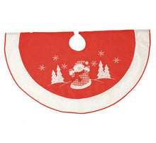 Load image into Gallery viewer, Christmas Tree Skirt Snowman Design Felt (100cm Diameter)