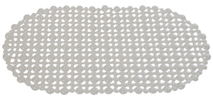 White Bath Mat & Shower Curtain Set 100% Vinyl