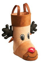 Load image into Gallery viewer, Embroidered &amp; Plush Christmas Boot for Sweets or Wine (Santa or Reindeer)