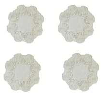 Load image into Gallery viewer, Pack of 4 Embroidered Floral Doilies Cream or White (3 Sizes)