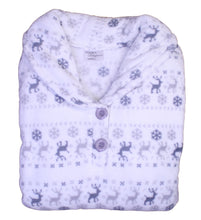 Load image into Gallery viewer, Ladies Soft Fleece Fairisle &amp; Reindeer Pattern Pyjamas (Fuchsia or Silver)