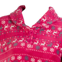 Load image into Gallery viewer, Ladies Soft Fleece Fairisle &amp; Reindeer Pattern Pyjamas (Fuchsia or Silver)