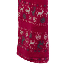 Load image into Gallery viewer, Ladies Soft Fleece Fairisle &amp; Reindeer Pattern Pyjamas (Fuchsia or Silver)