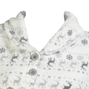 Ladies Soft Fleece Fairisle & Reindeer Pattern Pyjamas (Fuchsia or Silver)