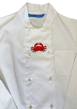 Load image into Gallery viewer, Embroidered Crab Chefs Jacket XS White (34”)