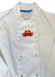 Embroidered Crab Chefs Jacket XS White (34”)