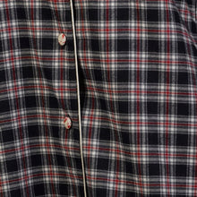Load image into Gallery viewer, Ladies 100% Cotton Tartan Nightshirt with Flower Trim Small (Navy Blue)