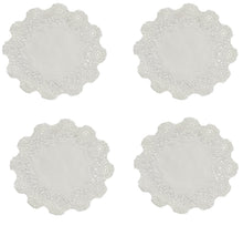 Load image into Gallery viewer, Pack of 4 Embroidered Floral Doilies Cream or White (3 Sizes)
