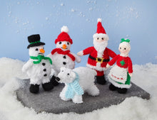 Load image into Gallery viewer, King Cole Christmas knits book 12 Enchanted Village Santa, Mrs Clause &amp; Elf Family