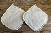 Load image into Gallery viewer, Cream Quilted Heat Protection Cotton Pot Holder - 2 Pack