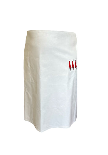 Embroidered Chilli Pepper Waist Apron Bib