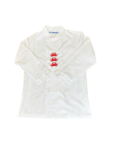 Embroidered Crab Design Chefs Jacket Small 36” (Seconds)