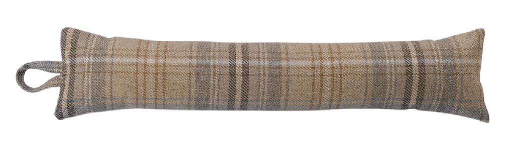 Kildare Grey/Beige Fabric Check Draught Excluder (4 Sizes)