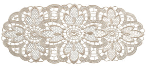 Pack of 6 Floral Lace Oval Doilies (Cream)