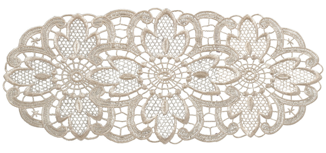 Pack of 6 Floral Lace Oval Doilies (Cream)