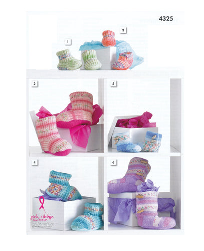 King Cole Double Knitting Pattern - Hug Slippers (4325)